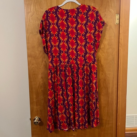 Soft Surroundings Kaveri Dress Abstract Sleeveless Purple V-Neck NWT Size 1X - Picture 4 of 8